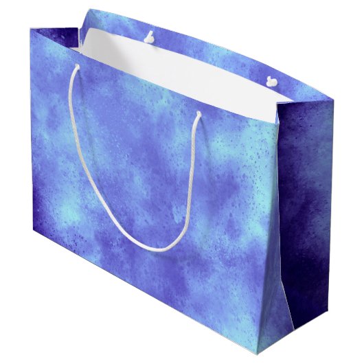 Blue Storm Cloud Effect Geschenktasche Große Geschenktüte (Rückseite Schrägansicht)