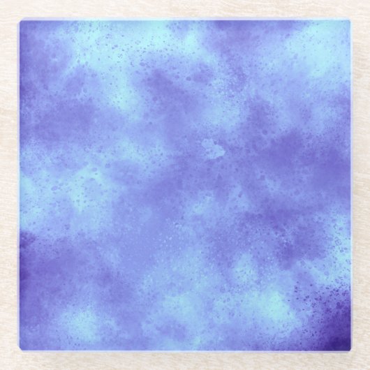 Blue Storm Cloud Effect Glass Untersetzer (Vorderseite)