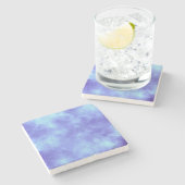 Blue Storm Cloud Effect Stone Untersetzer (Seitenansicht)