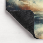 Blue Stormy Seascape Old Photograph Mousepad (Ecke)