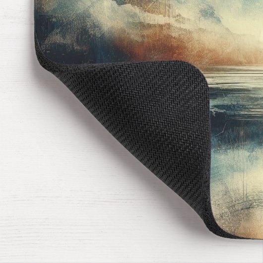 Blue Stormy Seascape Old Photograph Mousepad (Ecke)