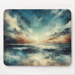 Blue Stormy Seascape Old Photograph Mousepad