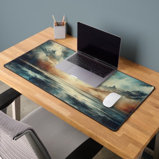 Blue Stormy Seascape Old Photograph Schreibtischunterlage (Büro 2)
