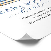 Blue Storybook Baby Sock Hunt Game Sign Poster (Ecke)