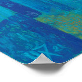 Blue Street Chefchaouen Marokko Pastellmalerei Poster (Ecke)