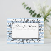 Blue Streifen Baby Duschempfehlung für Mama Cards Einladung (Stehend Vorderseite)