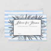 Blue Streifen Baby Duschempfehlung für Mama Cards Einladung (Vorne/Hinten)