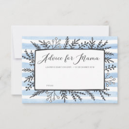 Blue Streifen Baby Duschempfehlung für Mama Cards Einladung