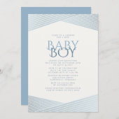 Blue Streifen Willkommensdusche Einladung (Vorne/Hinten)