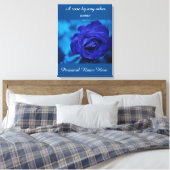 Blue Stretched Canvas Print Leinwanddruck (Insitu (Schlafzimmer))