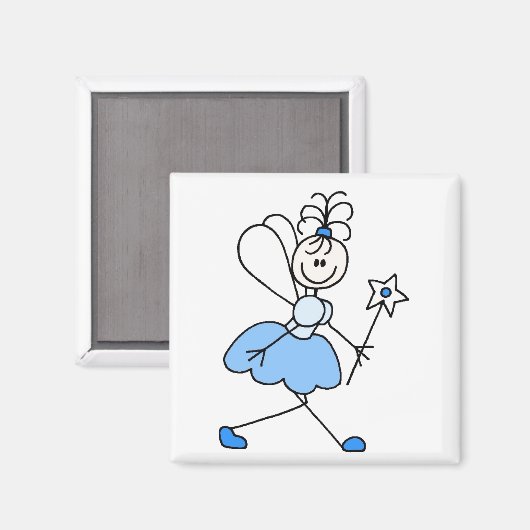 Blue Strichmännchen Angel Magnet (Vorderseite/Rückseite)