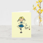 Blue Strichmännchen Cheerleader T - Shirt und Gesc Karte (Gelbe Blume)