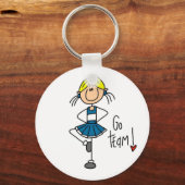 Blue Strichmännchen Cheerleader T - Shirt und Gesc Schlüsselanhänger (Vorderseite)