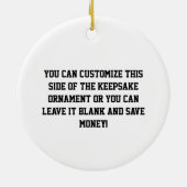 Blue Strichmännchen Football Player Achtung Keramikornament (Hinten)