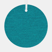 Blue Strickwoll Texture Closeup Ornament Aus Glas (Rückseite)