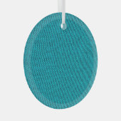 Blue Strickwoll Texture Closeup Ornament Aus Glas (Vorderseite Rechts)