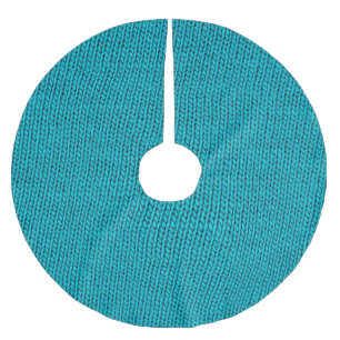 Blue Strickwoll Texture Closeup Polyester Weihnachtsbaumdecke