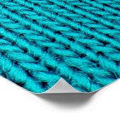 Blue Strickwoll Texture Closeup Poster (Ecke)