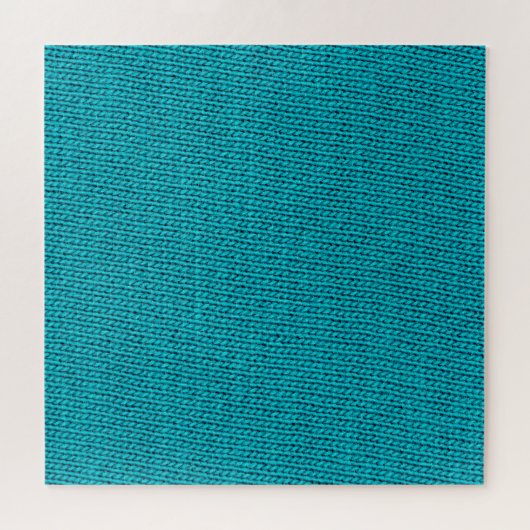 Blue Strickwoll Texture Closeup Puzzle (Horizontal)