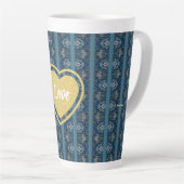 Blue Strike Latte Tasse von Poet Adiela Akoo (Rechte Ecke)