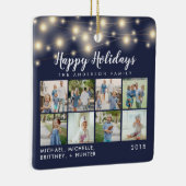 Blue String Lights 8 Foto Holiday Keramikornament (Rechts)