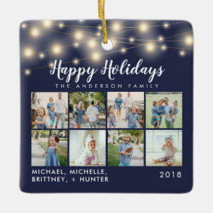 Blue String Lights 8 Foto Holiday Keramikornament