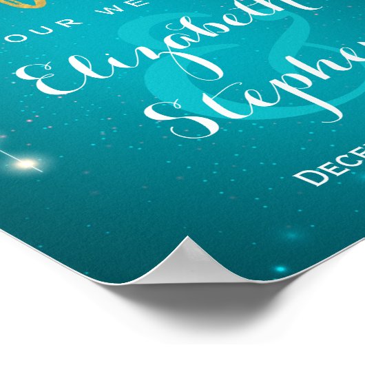 Blue String Lights Begrüßungszeichen Poster (Ecke)