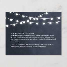 Blue String Lights Hochzeitkarte Begleitkarte
