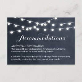Blue String Lights Hochzeitkarte Begleitkarte
