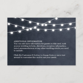 Blue String Lights Hochzeitkarte Begleitkarte