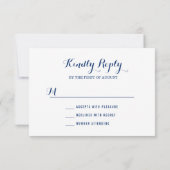 Blue String Lights Wedding RSVP Card (Rückseite)