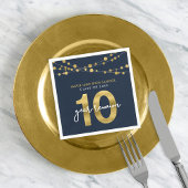 Blue Strings of Lights 10 Year Class Wiedersehen Serviette