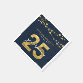 Blue Strings of Lights 25 Year Class Wiedersehen Serviette (Ecke)