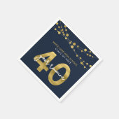 Blue Strings of Lights 40 Year Class Wiedersehen Serviette (Ecke)