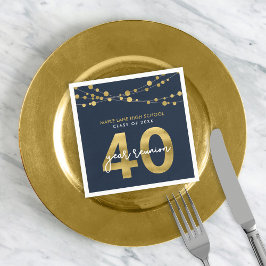 Blue Strings of Lights 40 Year Class Wiedersehen Serviette