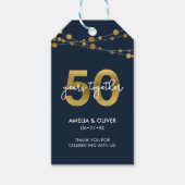 Blue Strings of Lights 50. Hochzeitstag Geschenkanhänger (Vorderseite)