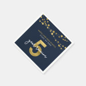 Blue Strings of Lights 5 Year Class Wiedersehen Serviette (Ecke)