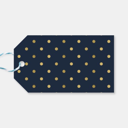 Blue Strings of Lights Imitate Gold Cheers Geschenkanhänger (Rückseite Horizontal)