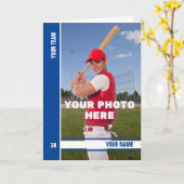 Blue Strip Birthday Baseball Card mit benutzerdefi Karte (Gelbe Blume)