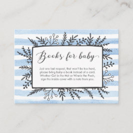 Blue Strip Book Request Baby Shower Card Begleitkarte