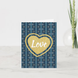 Blue Strip & Gold LIEBE Card von Poet Adiela Akoo