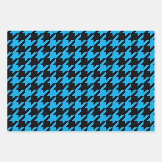 Blue Strip Hahnentrittmuster Buffalo Kariert Geschenkpapier Set (Vorderseite 2)