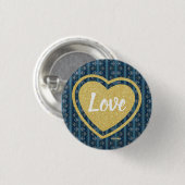 Blue Strip Liebe Button von Poet Adiela Akoo (Vorne & Hinten)
