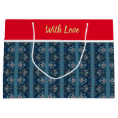 Blue Strip LIEBE Geschenktasche von Poet Adiela Ak Große Geschenktüte (Vorderseite)