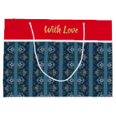 Blue Strip LIEBE Geschenktasche von Poet Adiela Ak Große Geschenktüte (Rückseite)