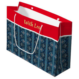 Blue Strip LIEBE Geschenktasche von Poet Adiela Ak Große Geschenktüte