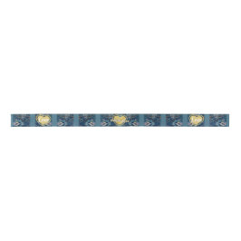 Blue Strip Liebe Ribbon von Poet Adiela Akoo Satinband