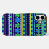 Blue Stripe Aztec Case-Mate iPhone Hülle (Rückseite (Horizontal))