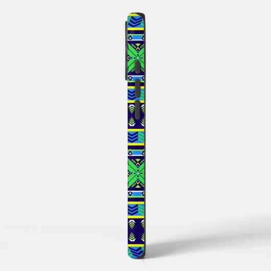 Blue Stripe Aztec Case-Mate iPhone Hülle (Rückseite / Links)