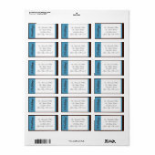 Blue Stripe Brown Wedding Address Labels Adressaufkleber (Vorne)